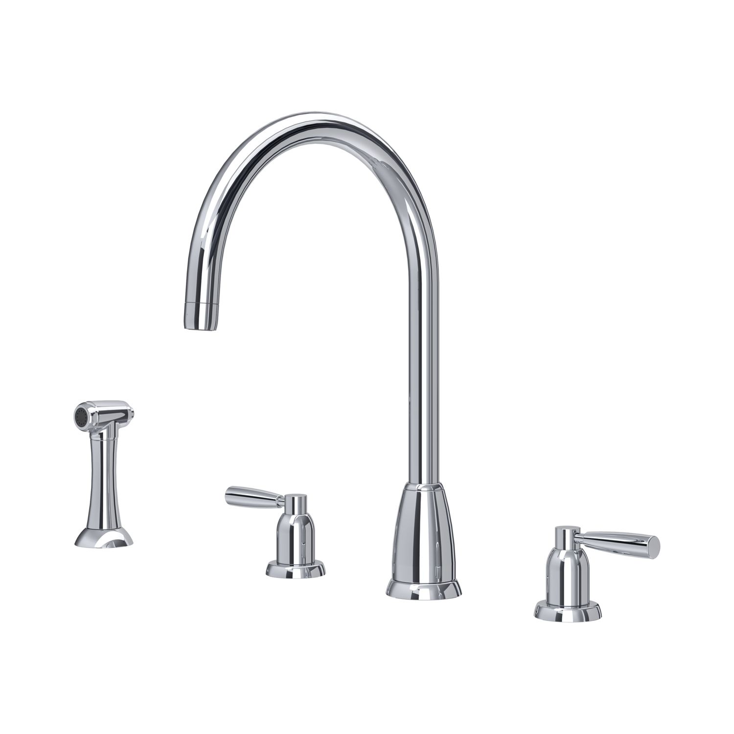 Perrin &amp; Rowe - LANGBOURN Küchenarmatur - 3-Loch, mit Tischbrause, Ausführung: Chrome