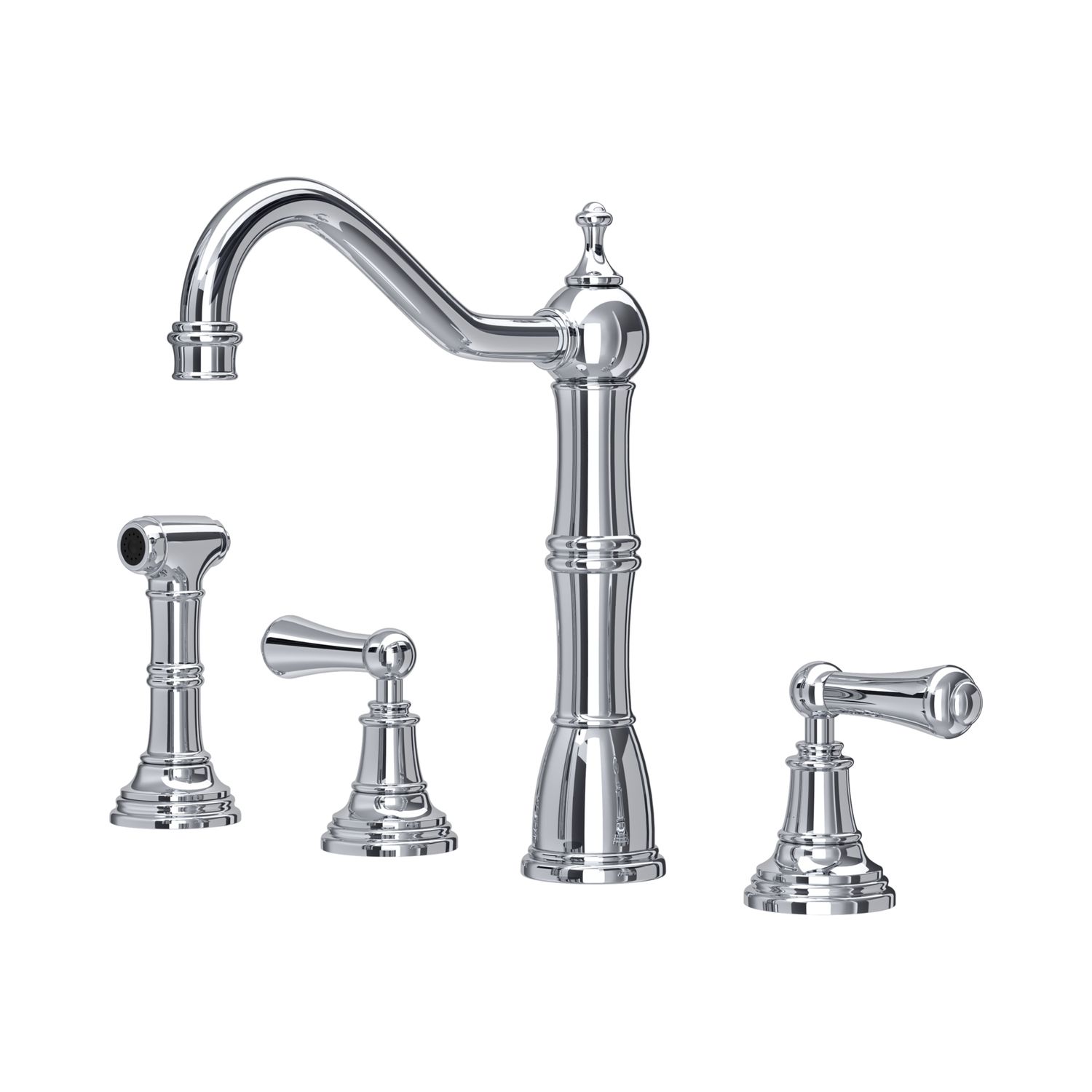 Perrin &amp; Rowe - PROVENCE Küchenarmatur - 3-Loch, mit Tischbrause, Ausführung: Chrome