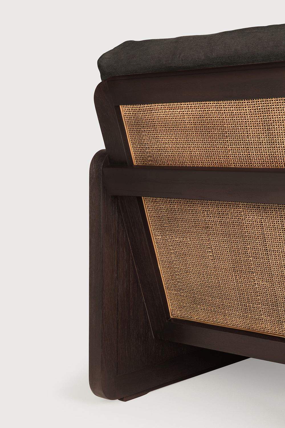 Ethnicraft - Panel Loungesessel - Teak, dunkelbraun, Rattan Roasted