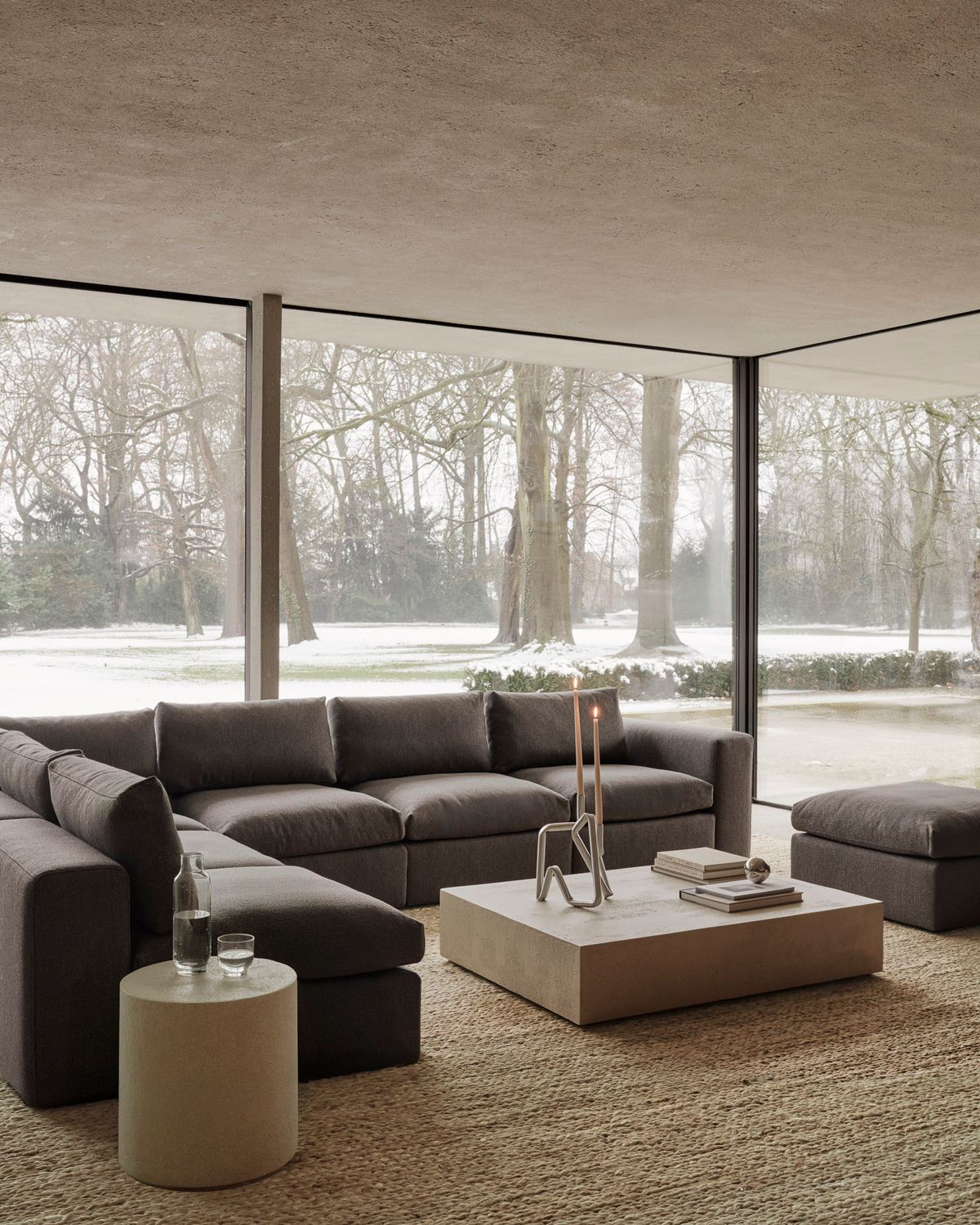Ethnicraft - Mellow Modulsofa - Polsterhocker, Granit