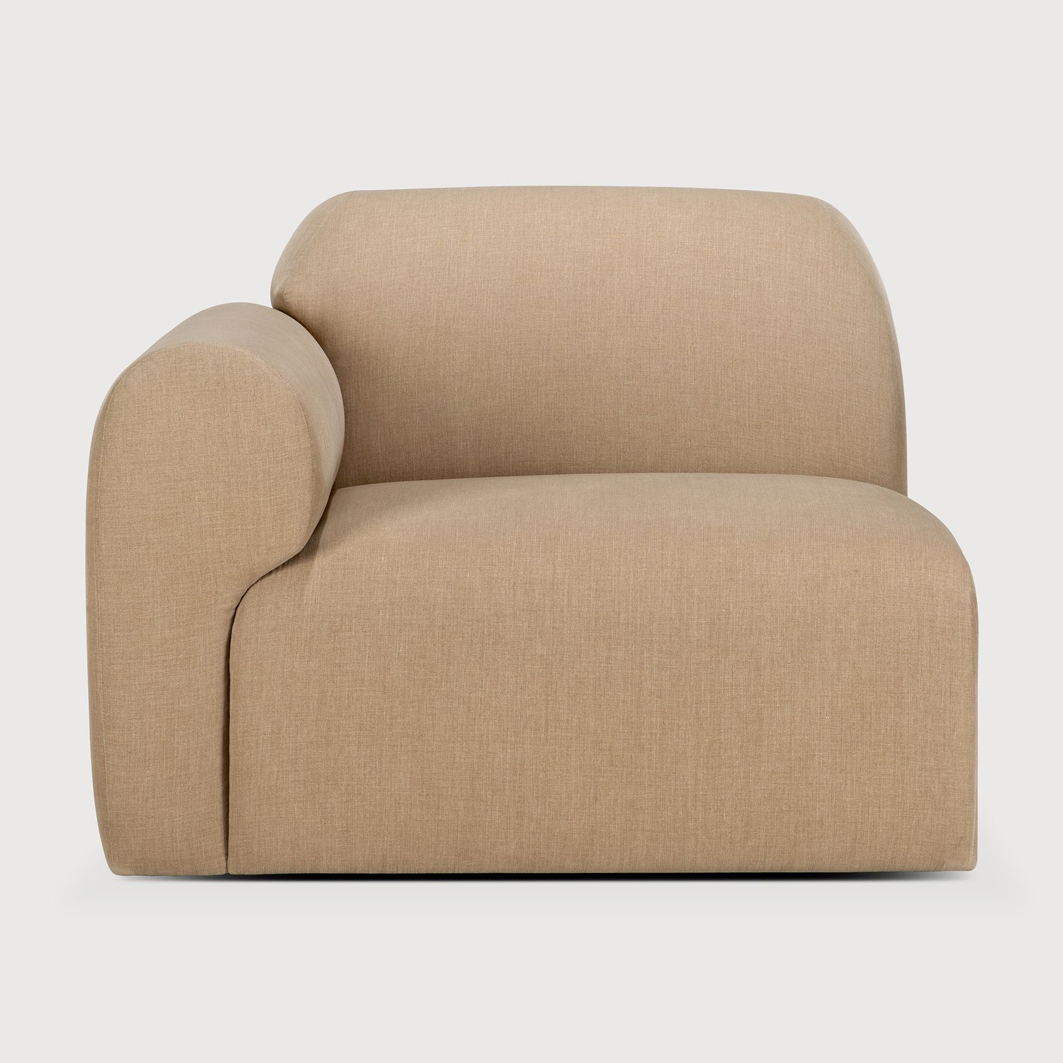 Ethnicraft - Bulky Modulsofa - 1-Sitzer, Armlehne rechts, Light Sepia