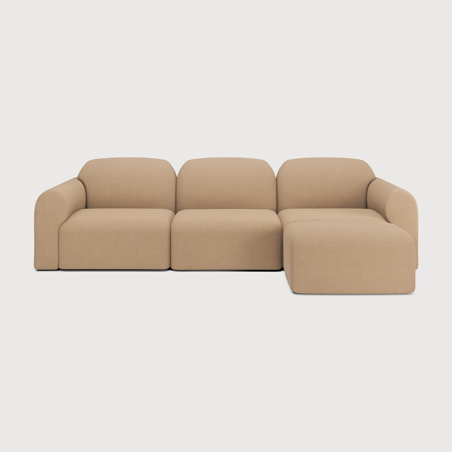 Ethnicraft - Bulky Modulsofa - 1-Sitzer, Armlehne rechts, Light Sepia