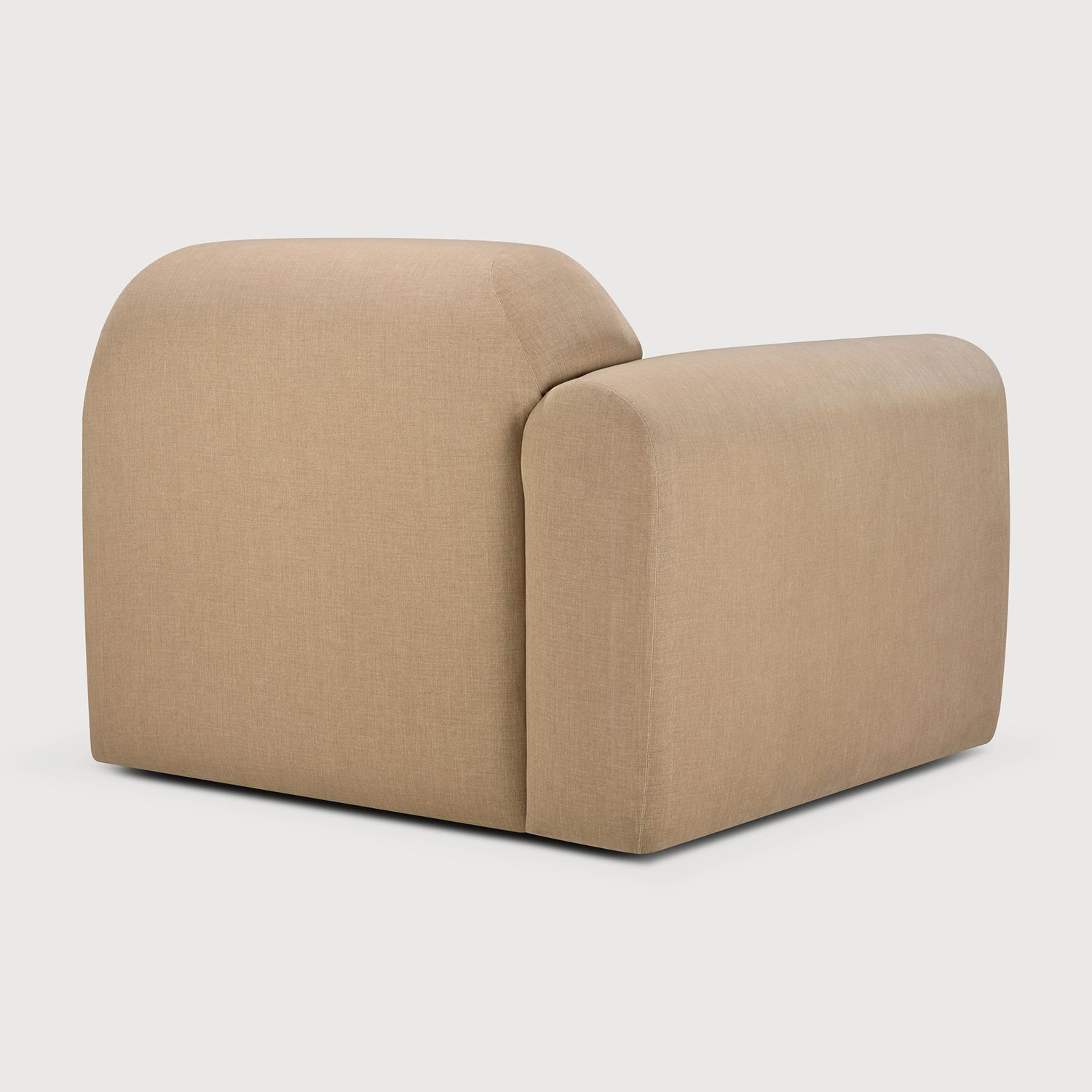 Ethnicraft - Bulky Modulsofa - 1-Sitzer, Armlehne rechts, Light Sepia