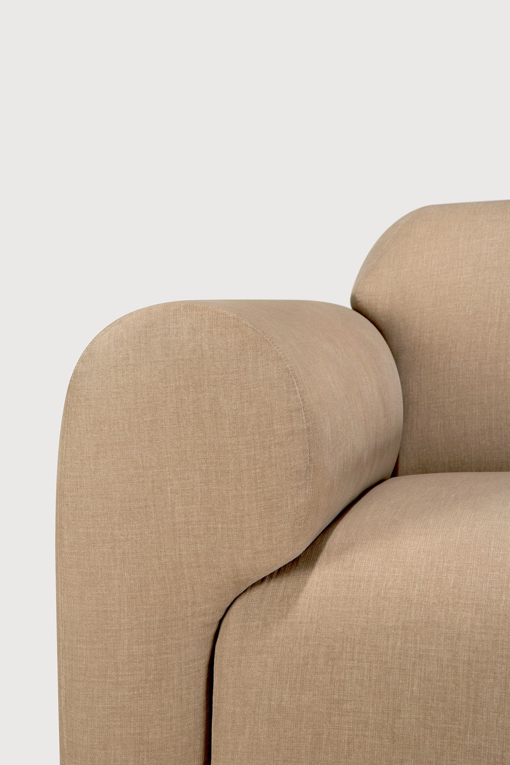 Ethnicraft - Bulky Modulsofa - 1-Sitzer, Armlehne rechts, Light Sepia