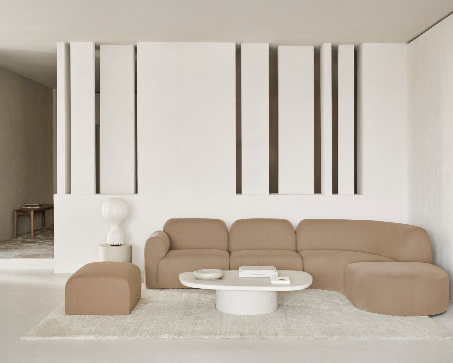 Ethnicraft - Bulky Modulsofa - 1-Sitzer, Armlehne rechts, Light Sepia