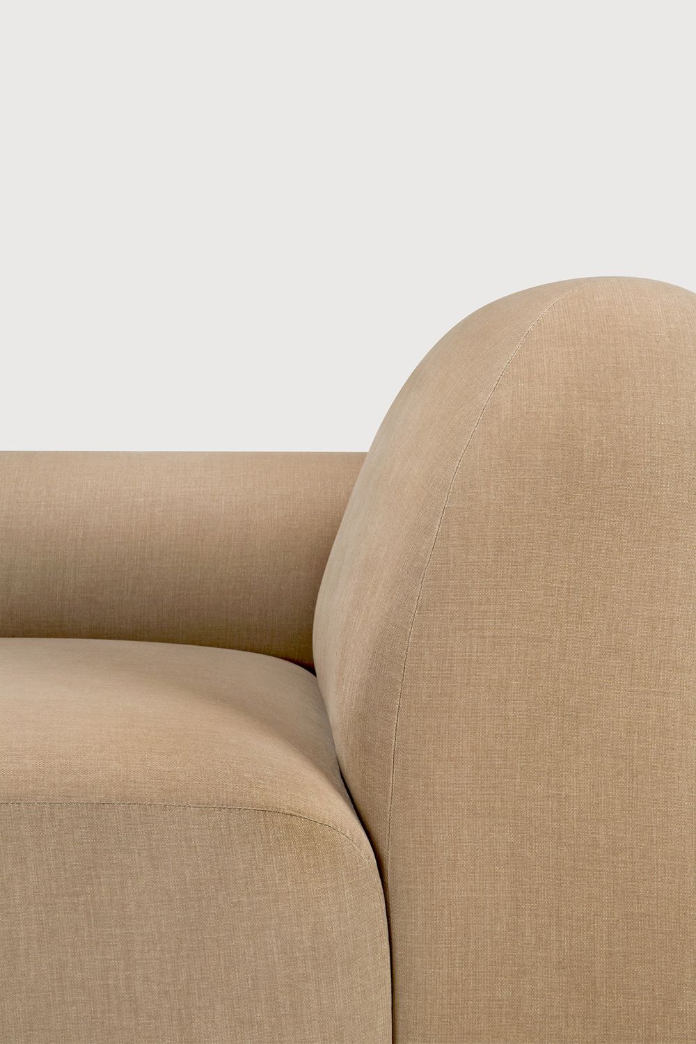 Ethnicraft - Bulky Modulsofa - 1-Sitzer, Armlehne rechts, Light Sepia