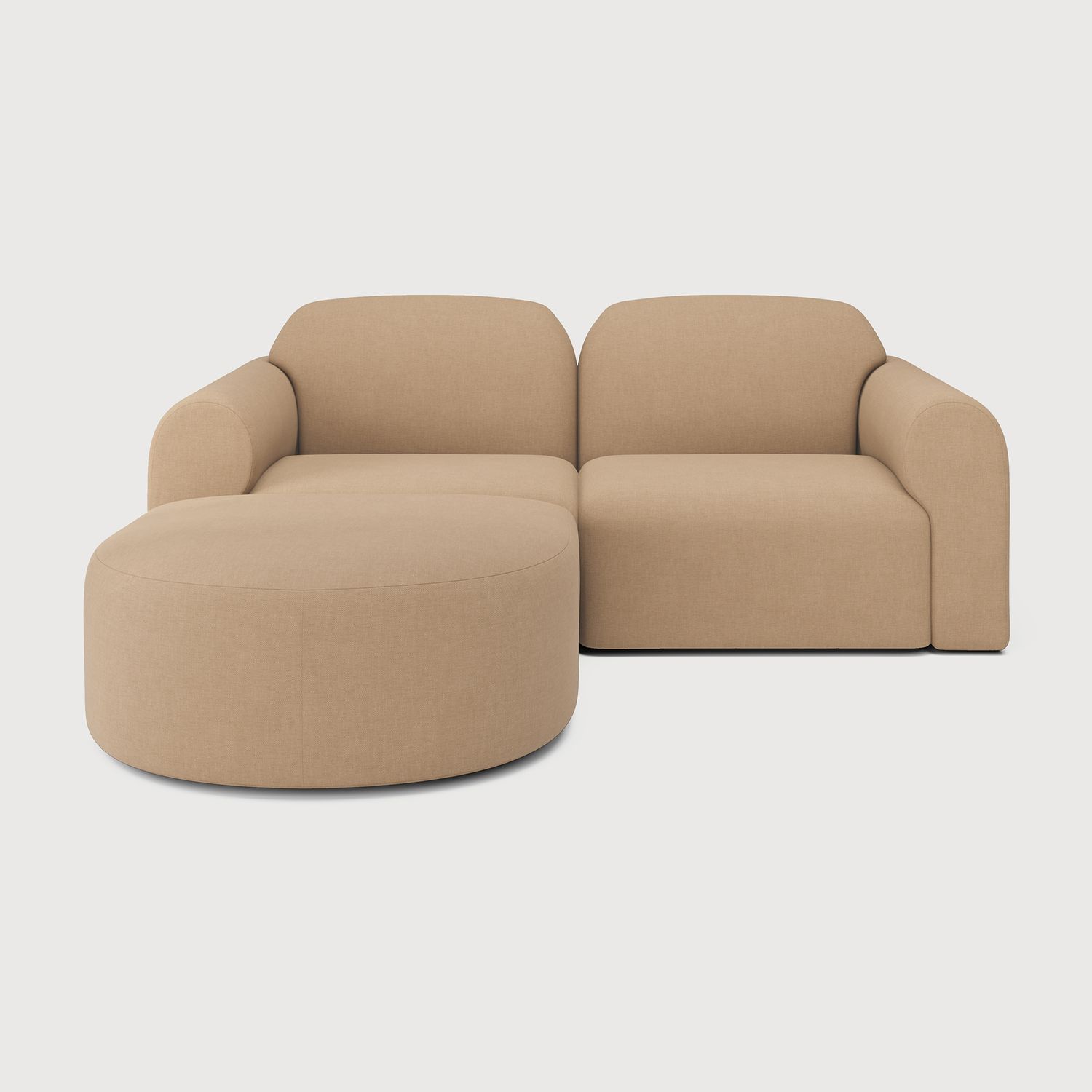 Ethnicraft - Bulky Modulsofa - Polsterhocker, halbrund, Light Sepia