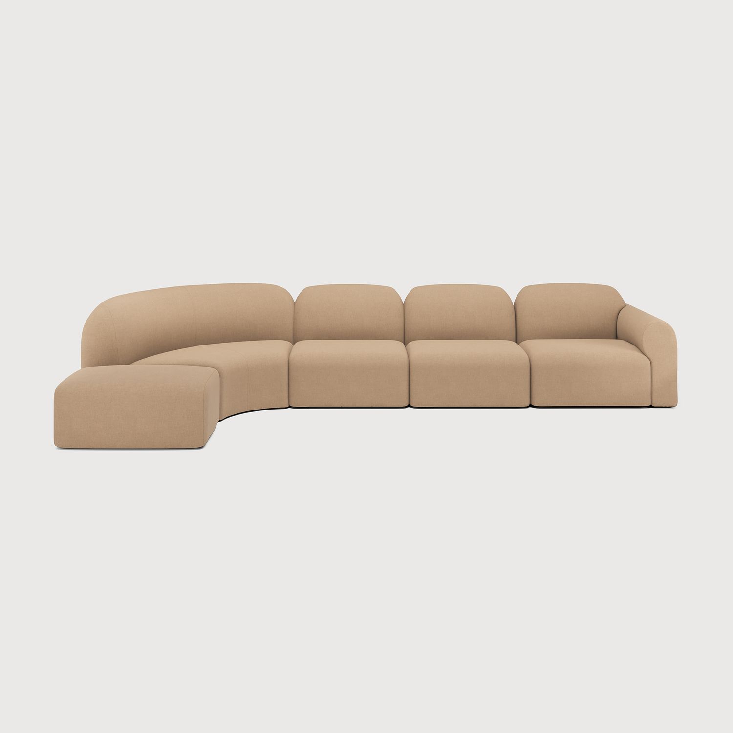 Ethnicraft - Bulky Modulsofa - 1-Sitzer, Armlehne links, Light Sepia