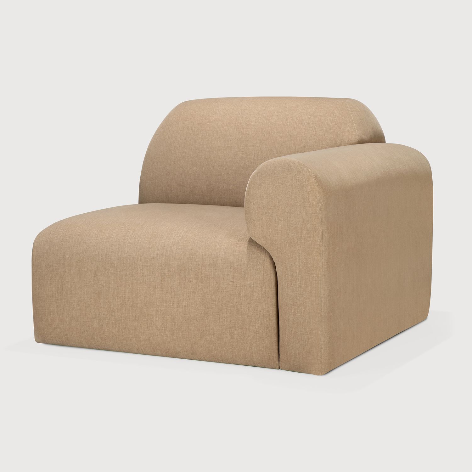 Ethnicraft - Bulky Modulsofa - 1-Sitzer, Armlehne links, Light Sepia