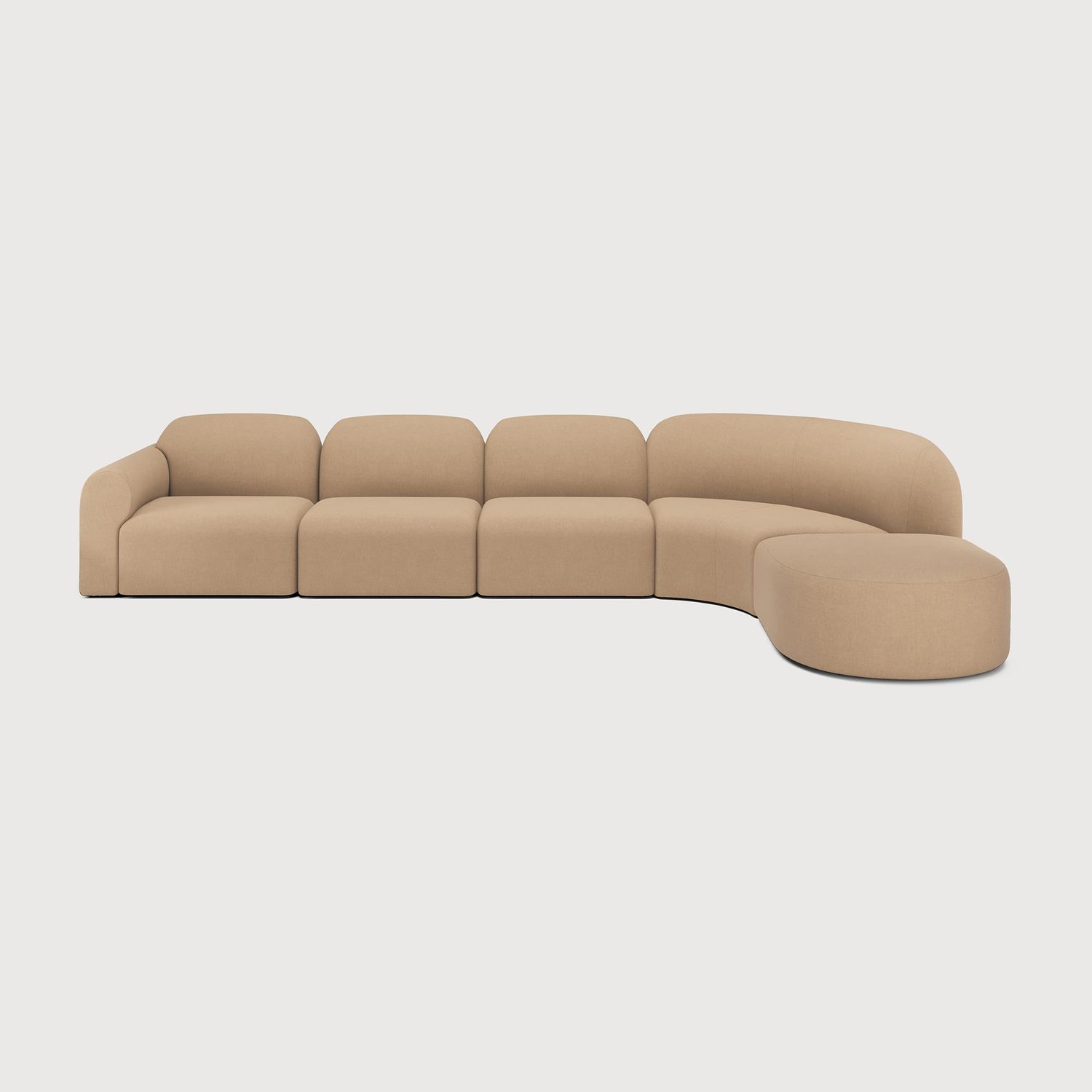 Ethnicraft - Bulky Modulsofa - Polsterhocker, halbrund, Light Sepia