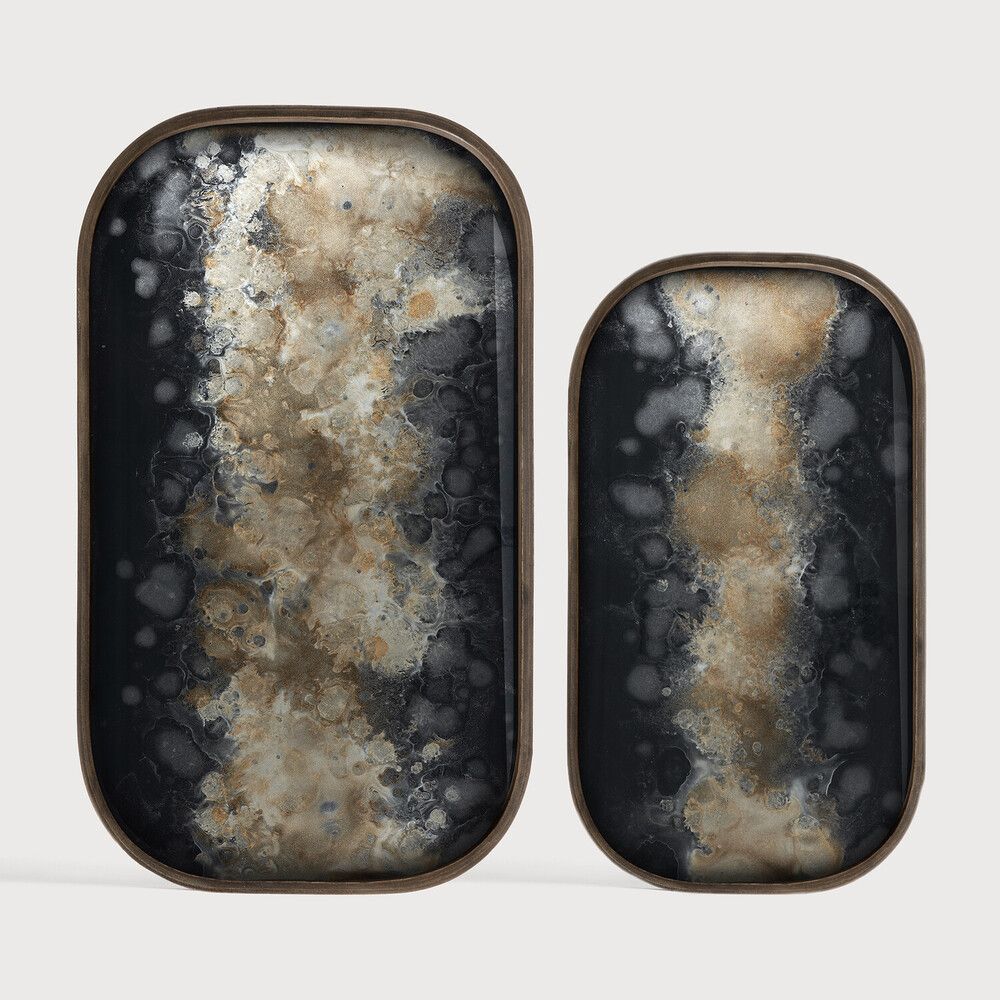 Ethnicraft - Organic Minitablett - Glas, schwarz, rechteckig, XL