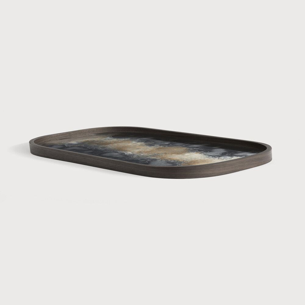 Ethnicraft - Organic Minitablett - Glas, schwarz, rechteckig, XL