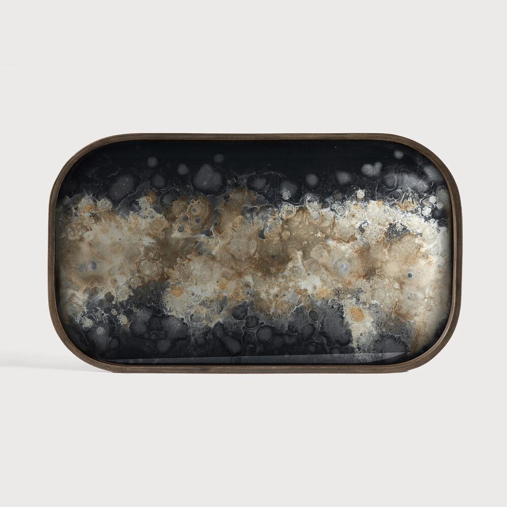 Ethnicraft - Organic Minitablett - Glas, schwarz, rechteckig, XL