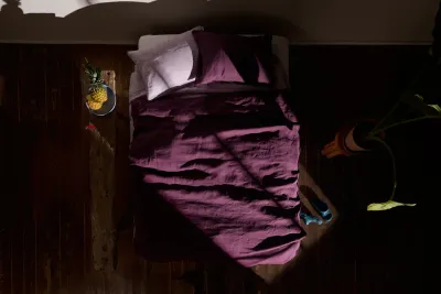 Lavie - Linus Bettwäsche - Leinen, Plum