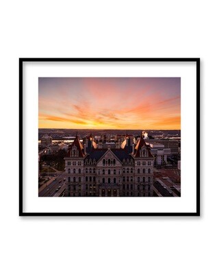 Fiery Skies Above the Albany Capitol | Signed Print