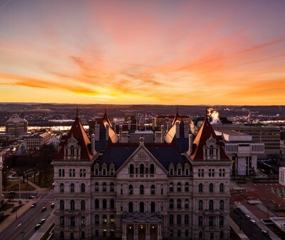 Fiery Skies Above the Albany Capitol | Signed Print