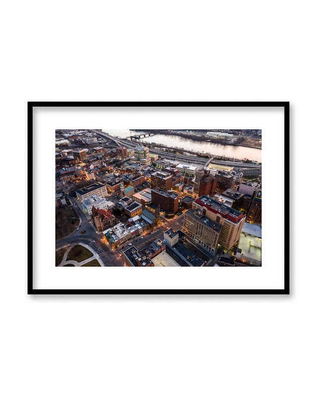 Downtown Albany Birds Eye at Dawn | Signed Print