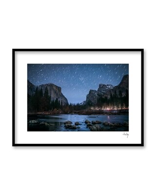 Yosemite Valley View Night | Signed Print