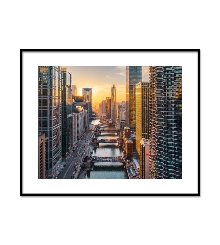 Chicago River Sunset | Signed Print