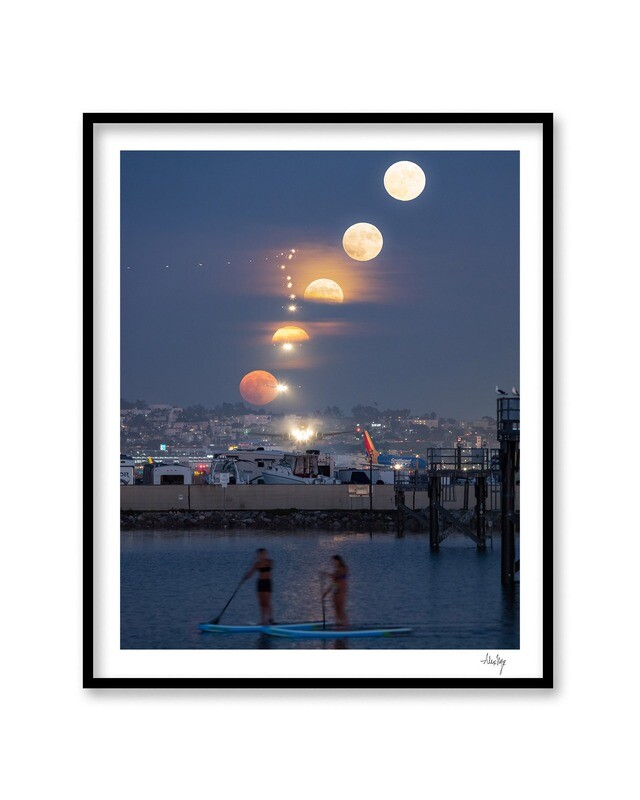 Super Blue Moon Rise Timeslice | Signed Print