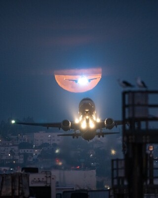 Super Blue Moon behind SAN (2)  | Signed Print