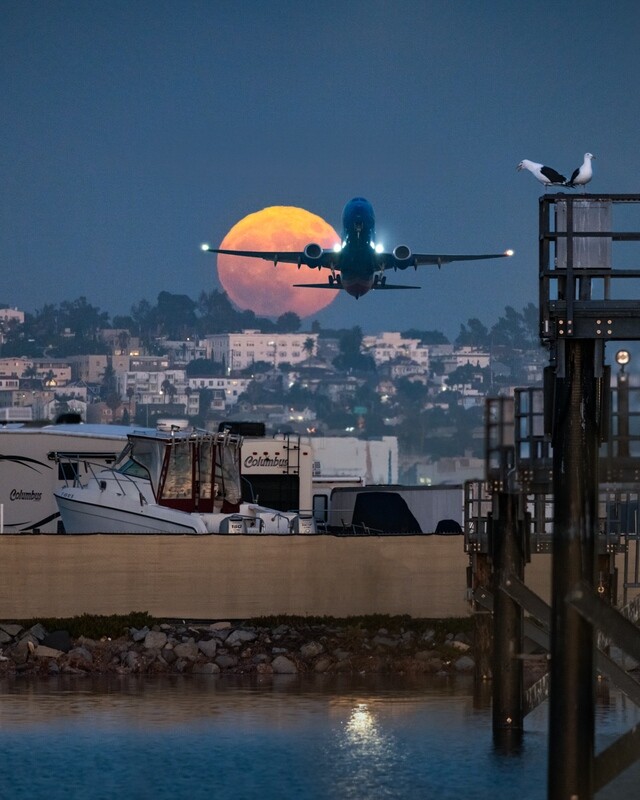 Super Blue Moon behind SAN (1)  | Signed Print