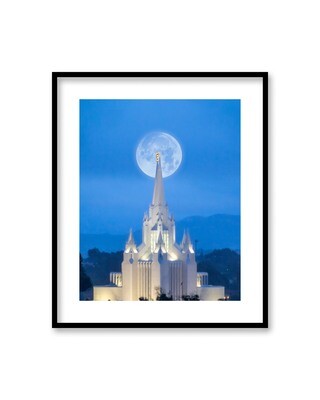 Blue Moon Behind the California Temple | Signed Print