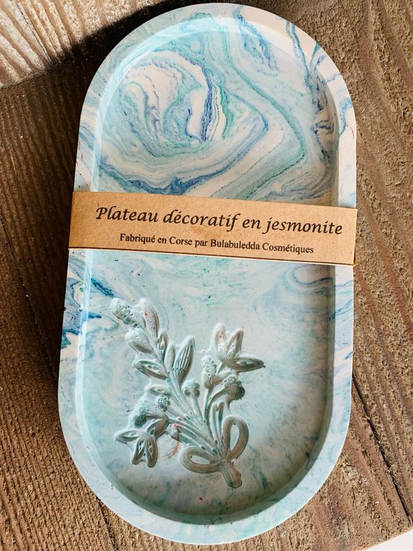 Plateau décoratif en jesmonite