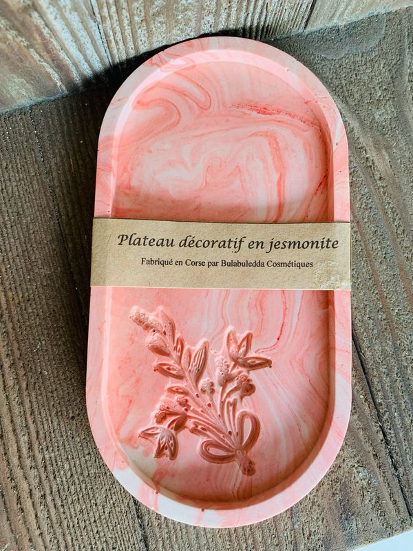 Plateau décoratif en jesmonite