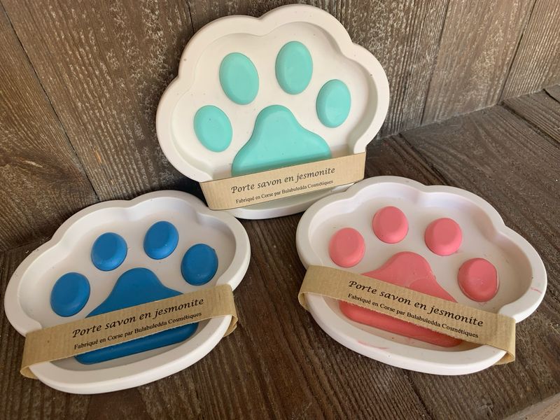 Porte savon patoune en jesmonite