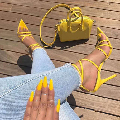 Pointed Toe Strappy High Heel Sandals