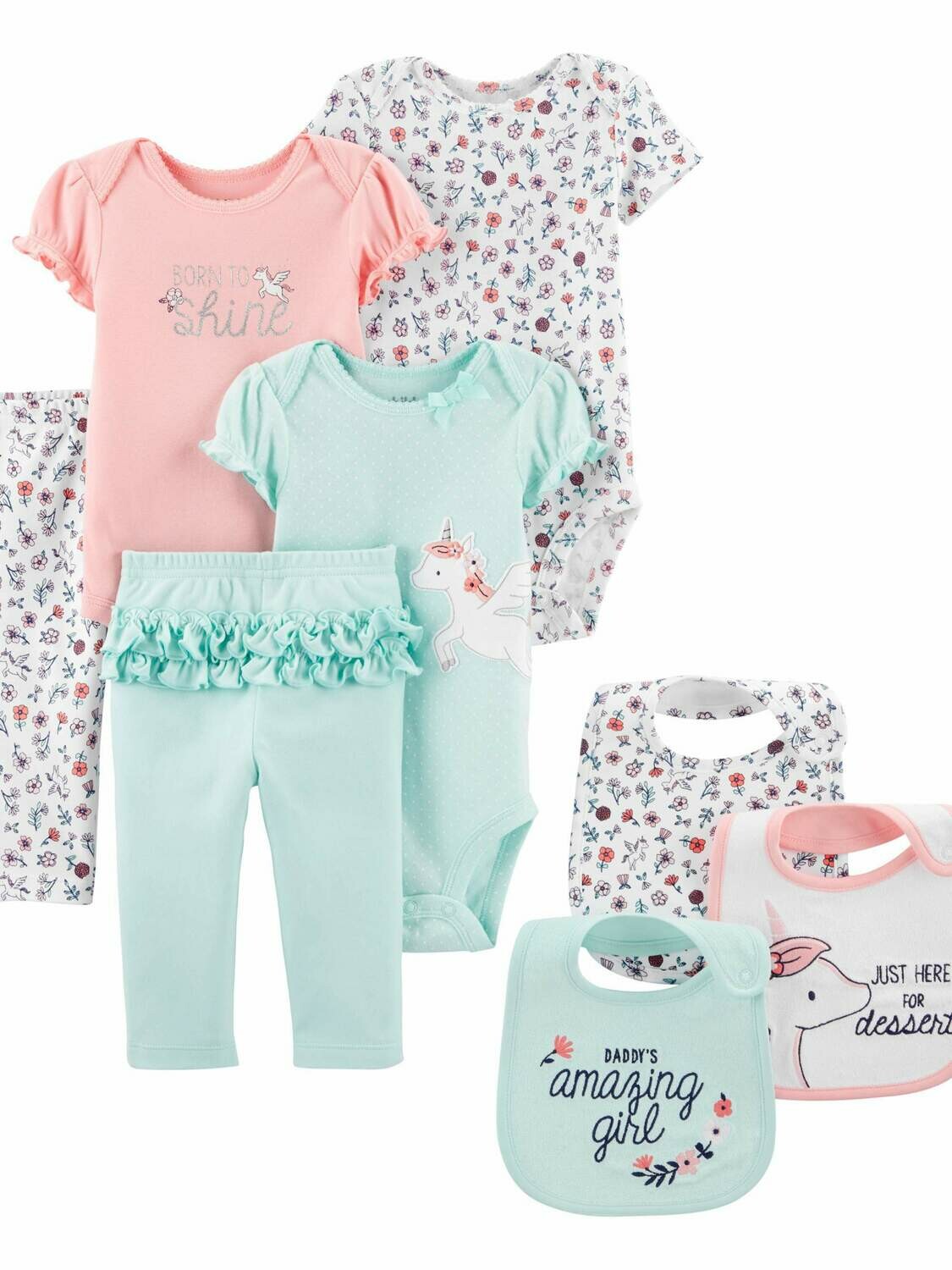 Child Of Mines by Carters Baby Girl  Onesie+Pants 8PC Set