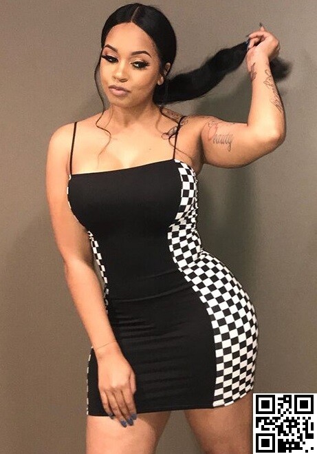 Checkered Side Thin Strap Mini Simple Dress