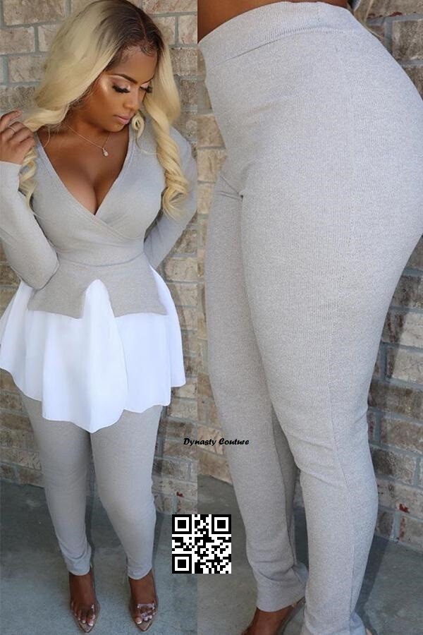 Long Sleeve Simple Cover Up 2Pc Pants Set
