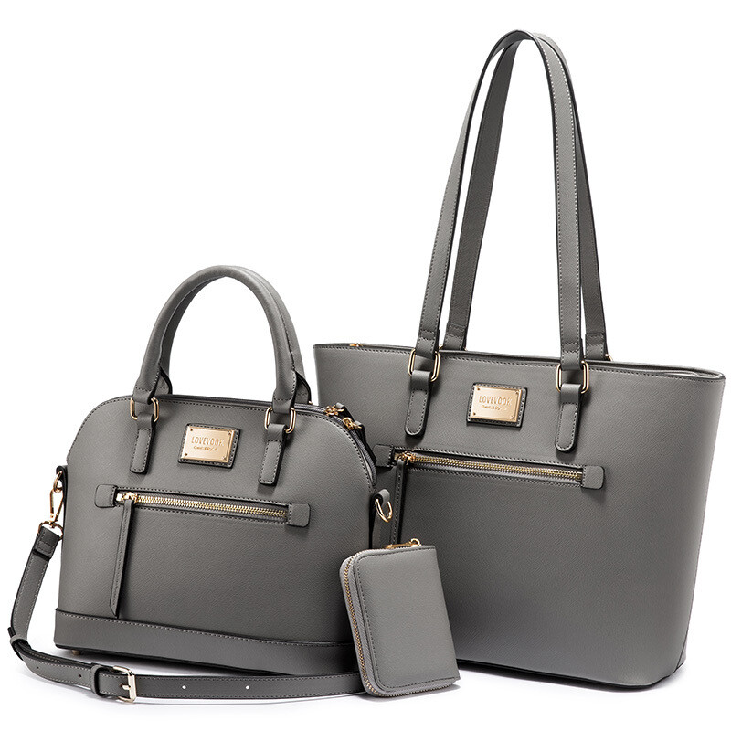3PC Strong Handbag Set - Gray