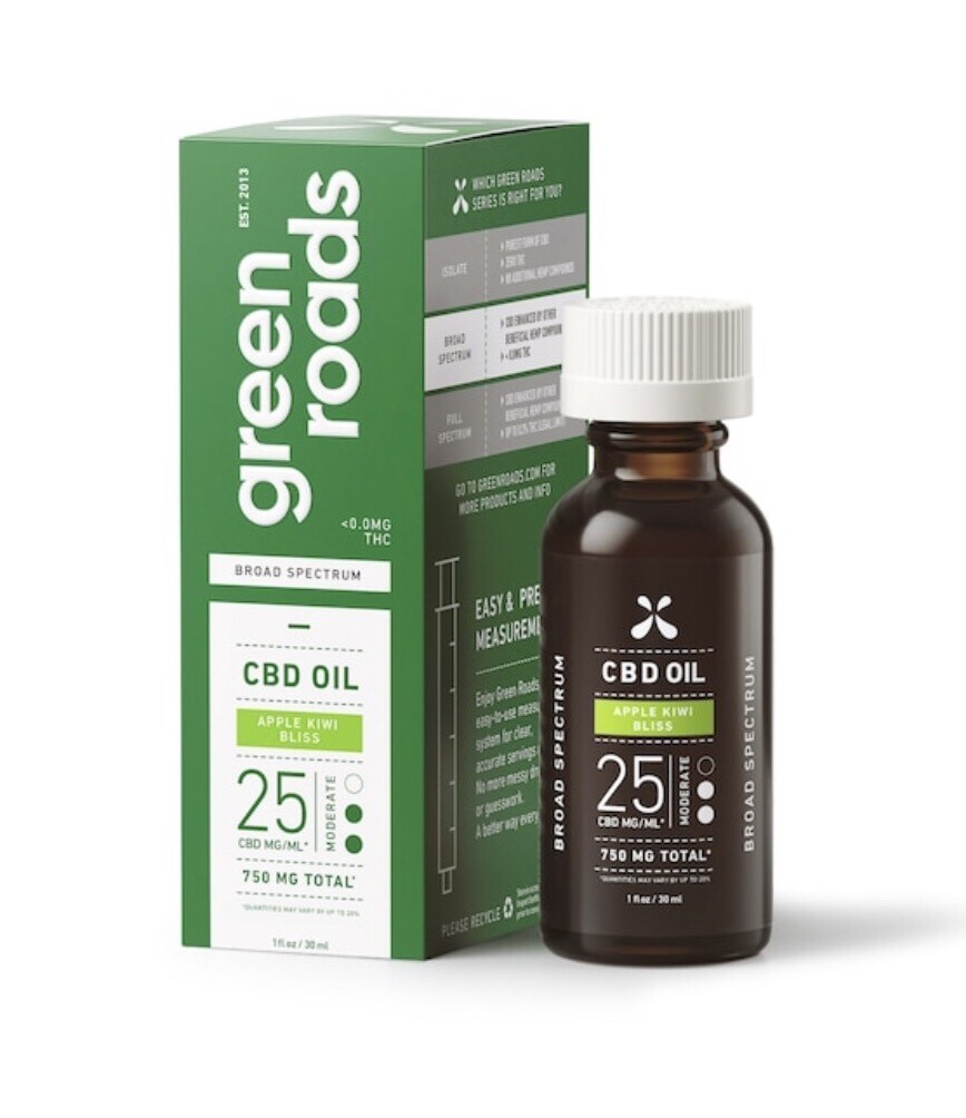 Apple Kiwi Bliss, Broad Spectrum CBD Oil, 25MG/ML Apple Kiwi Bliss, Broad Spectrum CBD Oil, 25MG/ML