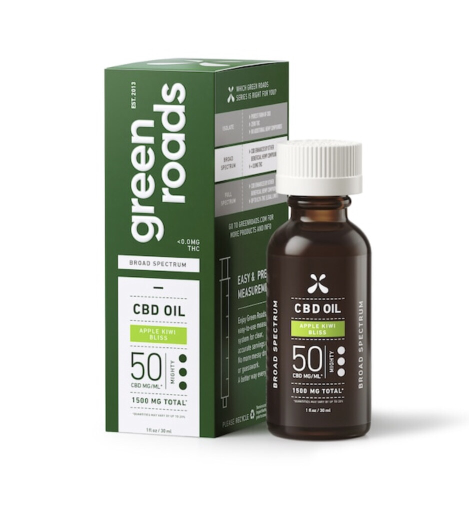Apple Kiwi Bliss, Broad Spectrum CBD Oil, 50MG/ML Apple Kiwi Bliss, Broad Spectrum CBD Oil, 50MG/ML