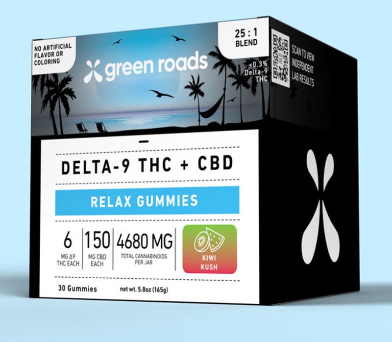 Green Roads Kiwi Kush THC Relax Gummies - (30ct)