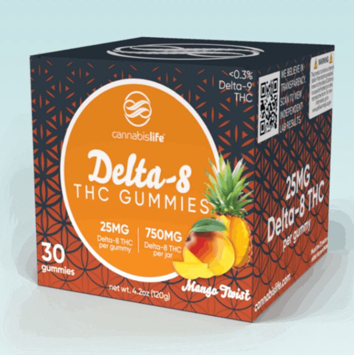 Mango Twist Delta-8 Gummies - (30ct) 750mg