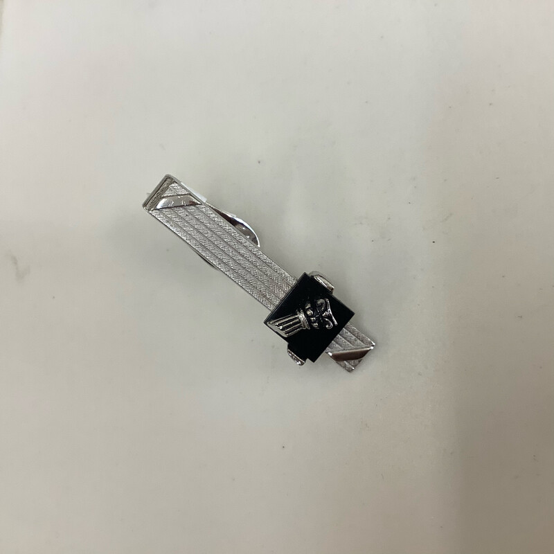 Vintage Onyx Column Tie Clip