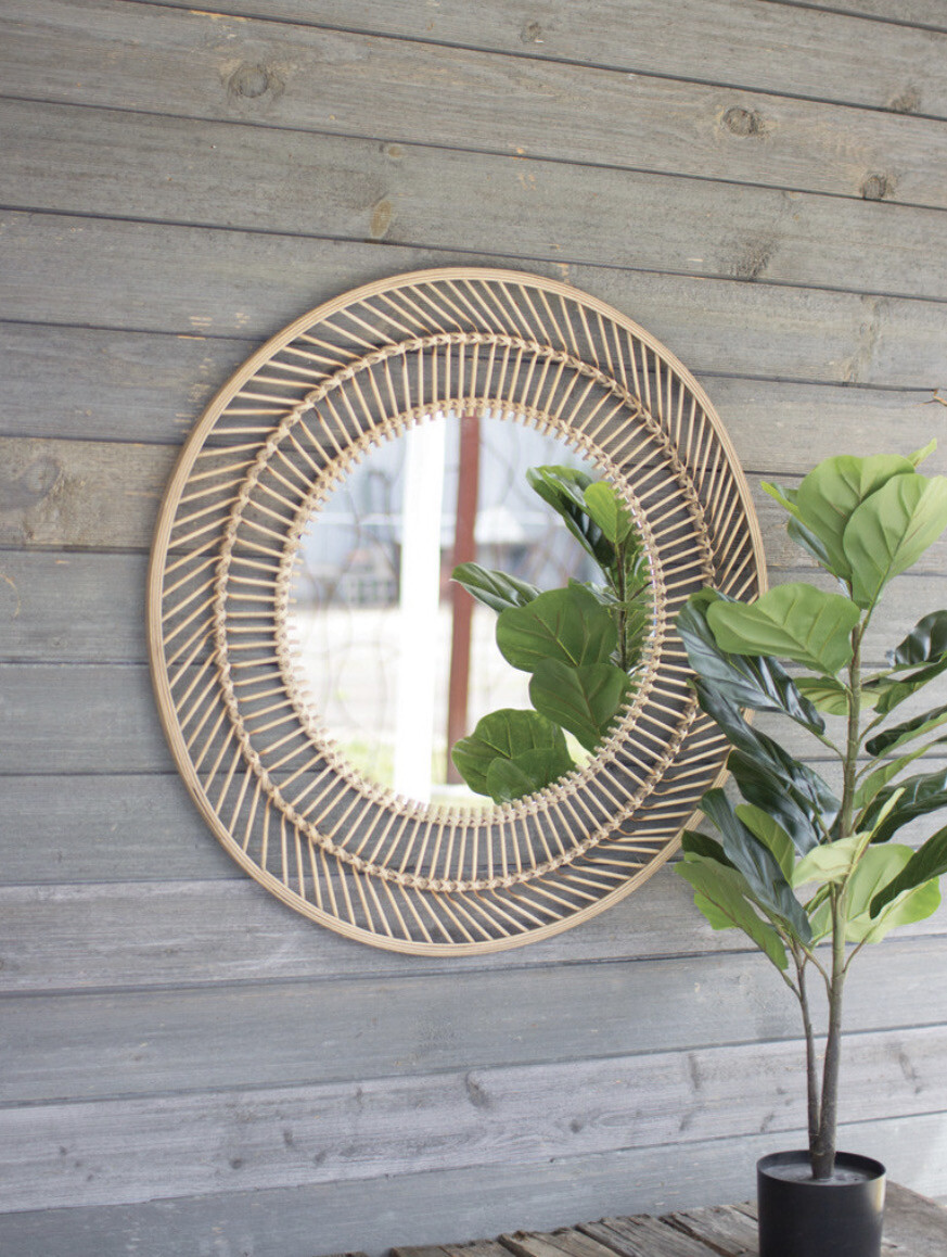 Round Bamboo Mirror