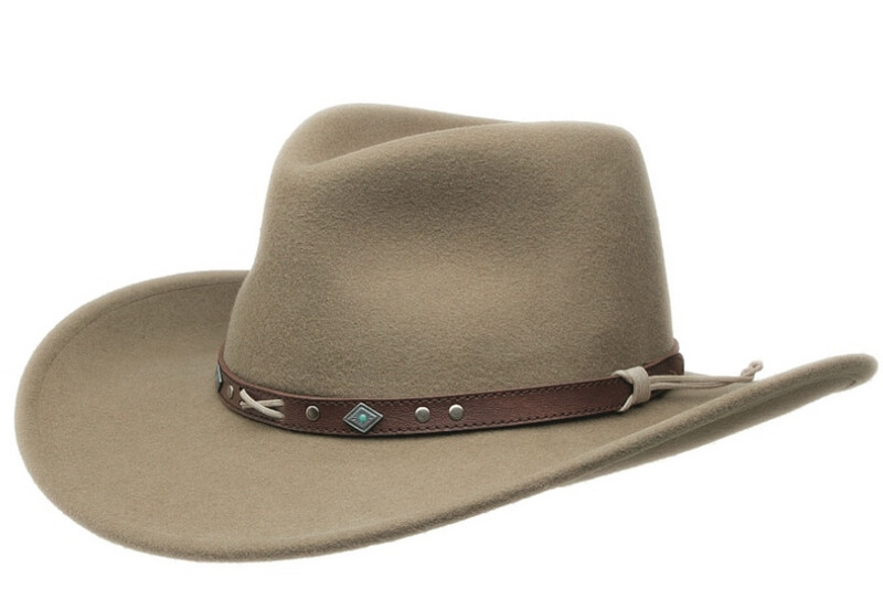 Putty Wool Leather Band Hat