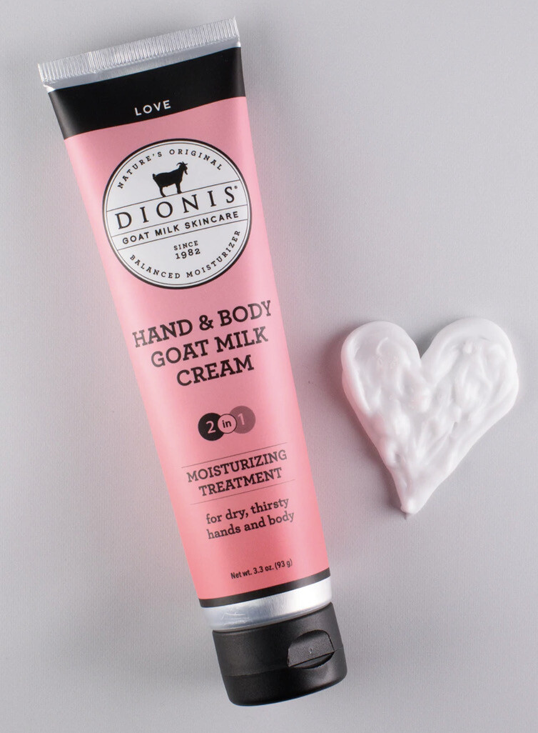 Goat Milk Hand &amp; Body Cream 3.3oz, Scent: Love