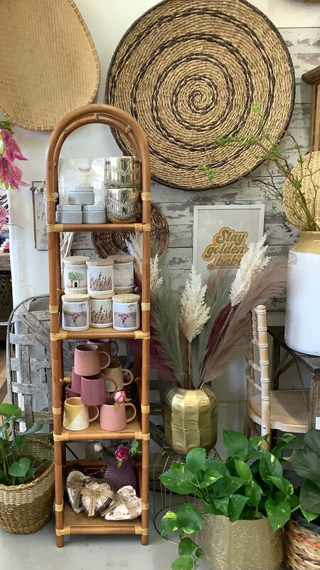 Vintage Rattan Bookshelf