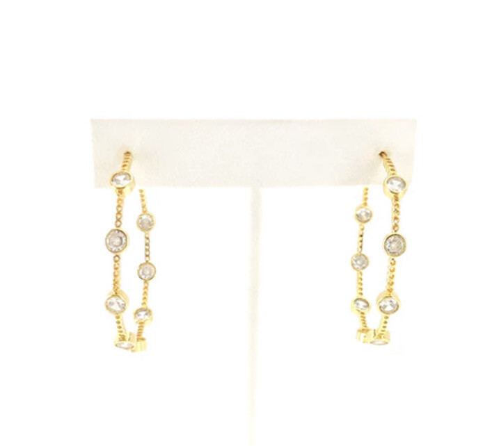 Round Bezel Hoop Earrings