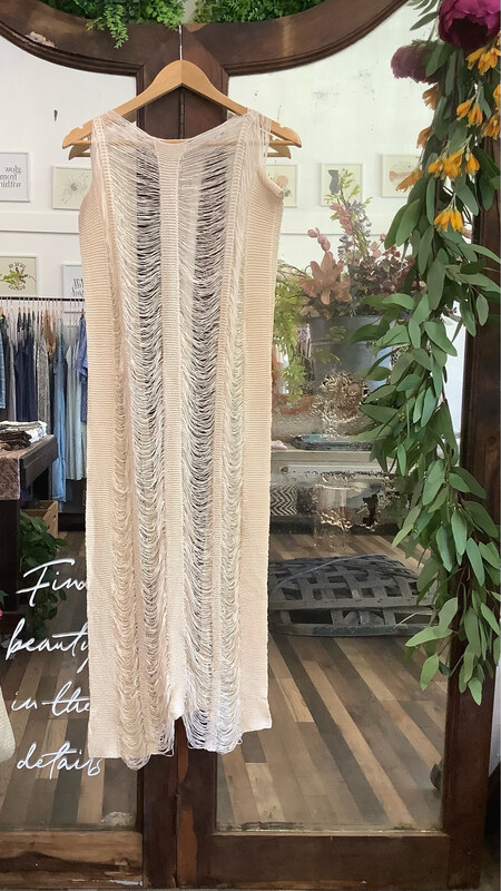 Vintage Long Off White Crochet Dress