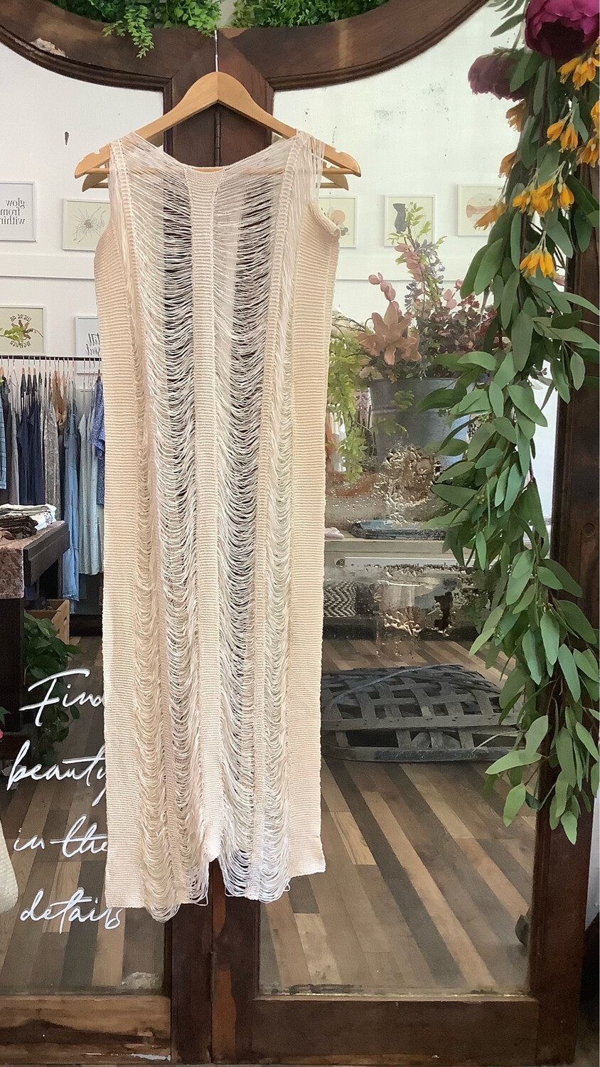 Vintage Long Off White Crochet Dress