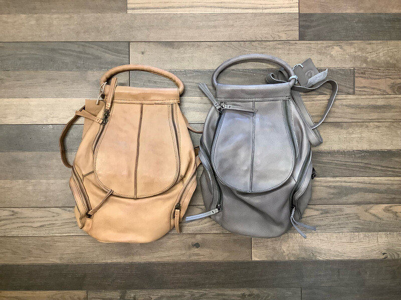 Grey Beau Leather Backpack