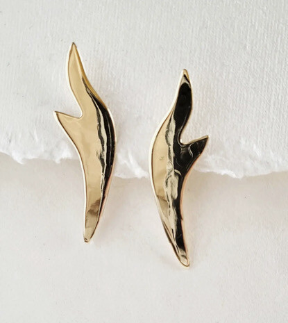 Brass Flame Earrings