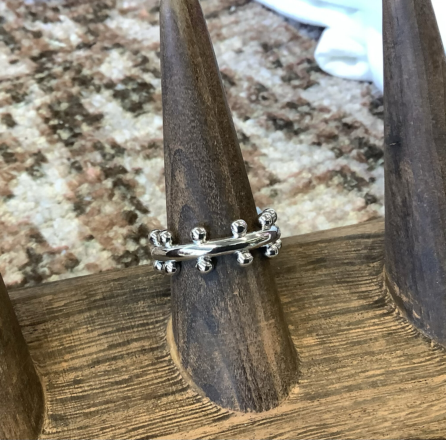 White Gold Dotted Ring